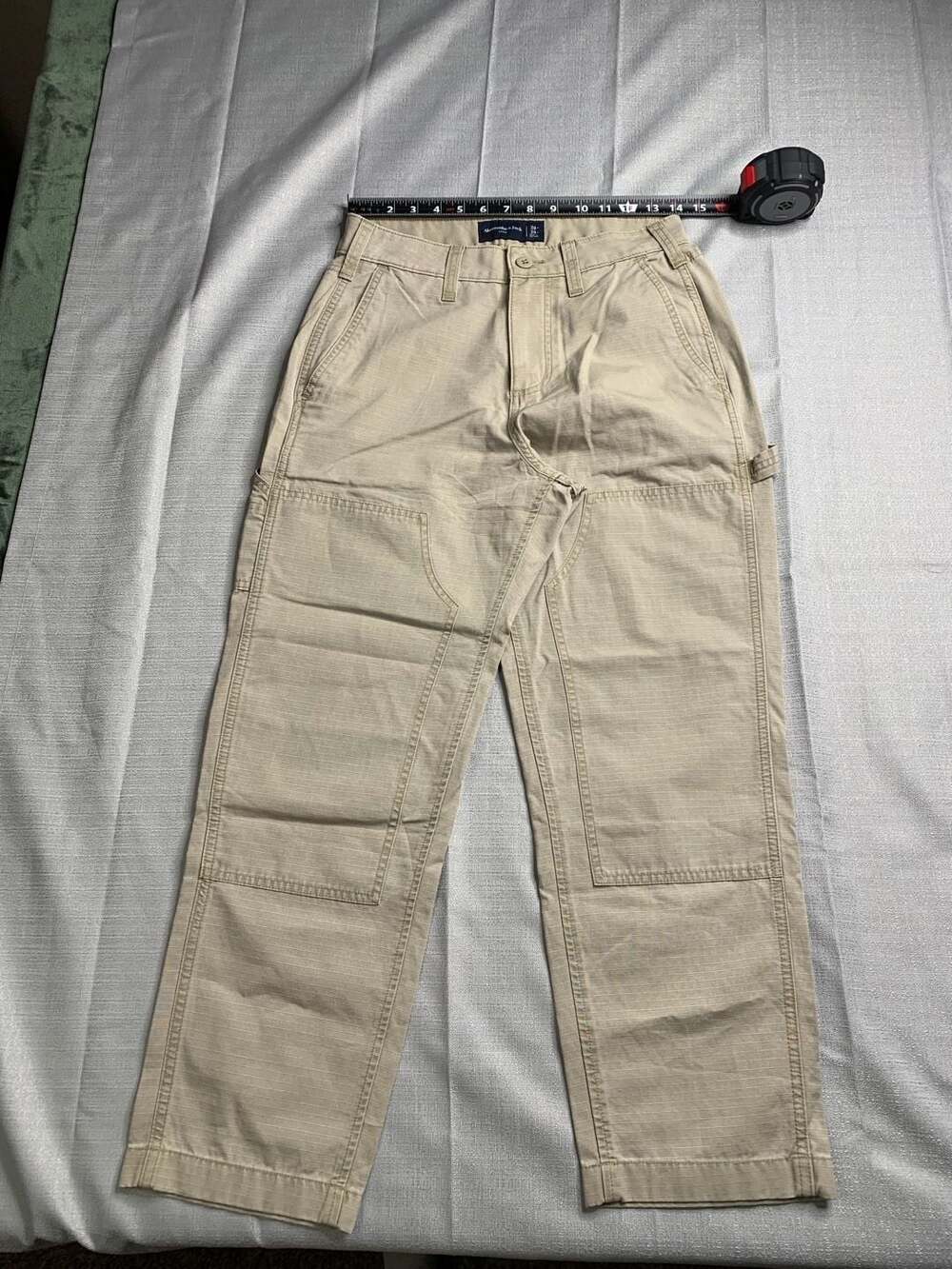 Abercrombie & Fitch Double Front Carpenter Pants Khaki Ripstop